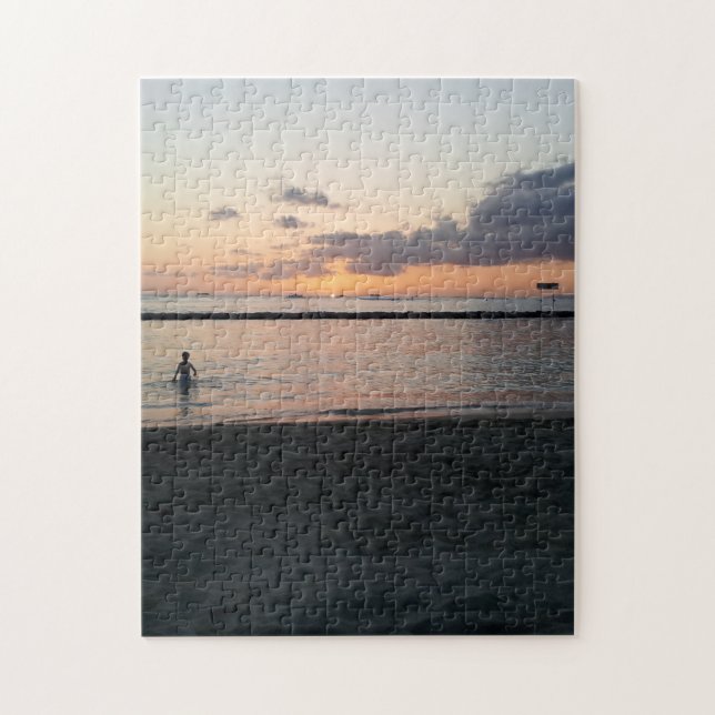 Abend Sunset Tropical Beach Waikiki Oahu Hawaii Puzzle (Vertikal)