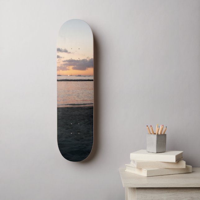 Abend Sunset Tropical Beach Waikiki Oahu Hawaii Skateboard (Wandkunst)
