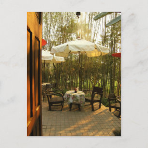 Abend Tee am Bambushain Postkarte