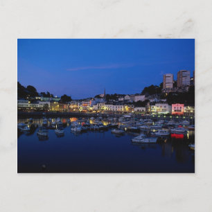 Abend, Torquay, Großbritannien Postkarte