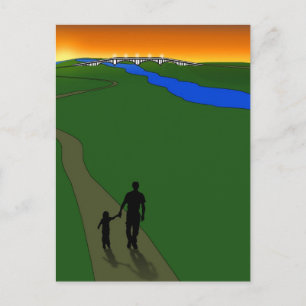 Abend und Vater Postkarte