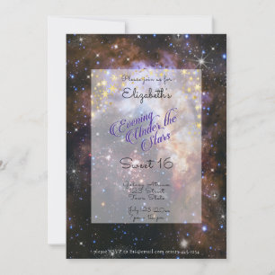 Abend unter den Sternen Space Sweet 16 Einladung