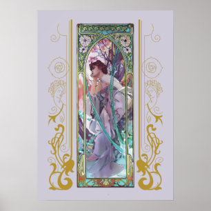 Abend von Alphonse Mucha Poster