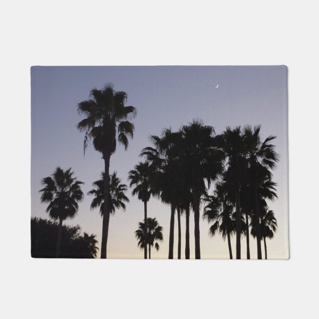 Abenddämmerung mit tropischen Palmen Fußmatte (Vorderseite)