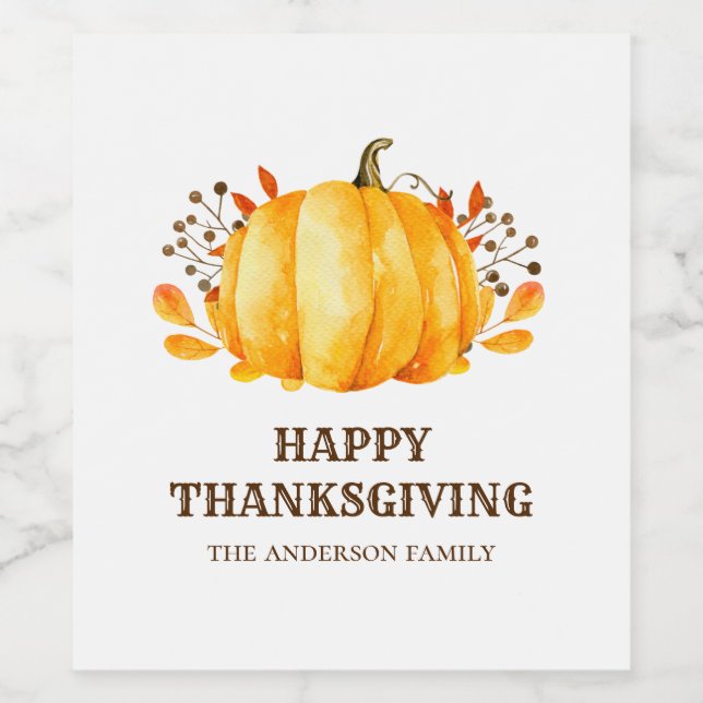 Abendessen am Erntedank. Kürbis mit freundlicher N Weinetikett (Einzelnes Label)