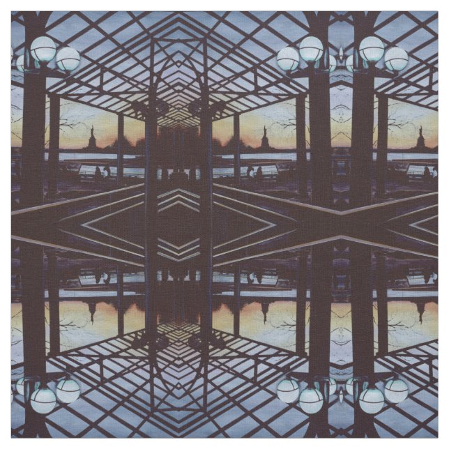 Abendessen am Geburtsort von Freedom, Insel Ellis Stoff (Muster)