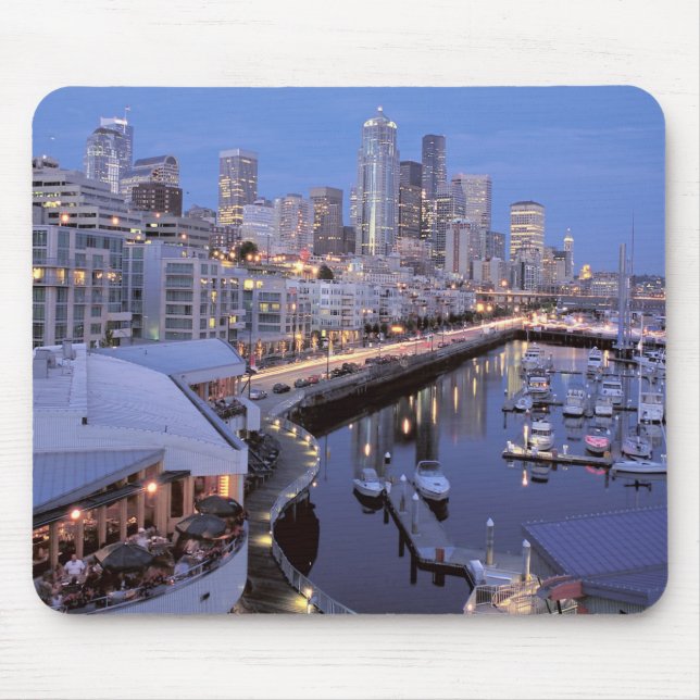 Abendessen am Hafen von Bell in Seattle, Washingto Mousepad (Vorne)