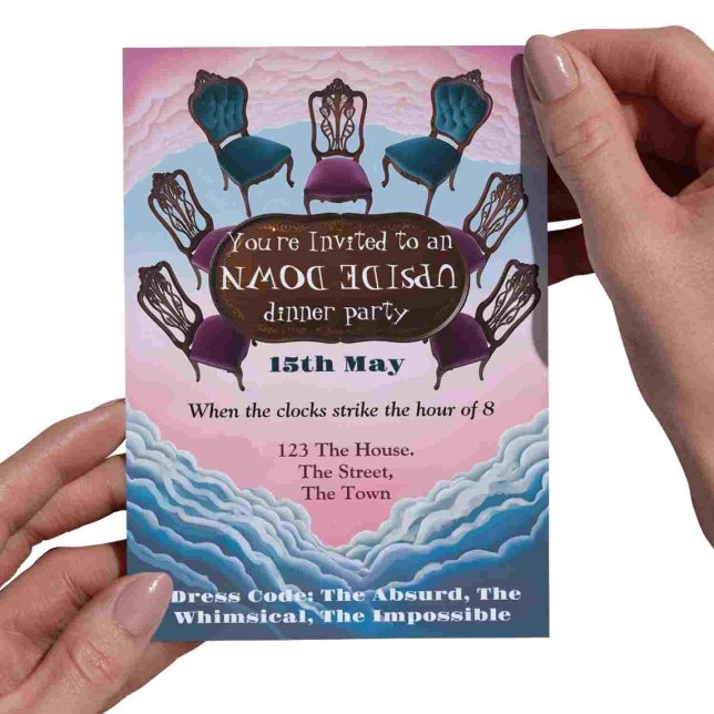 Abendessen auf dem Kopf Party, Moderner Surrealism Einladung (Von Creator hochgeladen)