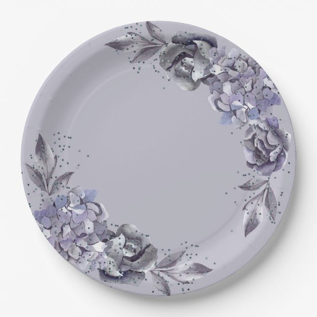 Abendessen auf Papier für Hochzeitsschiefer Pappteller (Vorderseite)