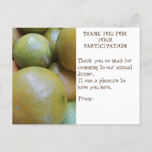ABENDESSEN BEDANKEN SIE SICH FÜR DIE TEILNAHME POSTKARTE