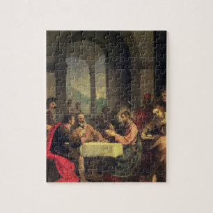 Abendessen bei Emmaus, c.1600-05 (Öl auf Platte) Puzzle