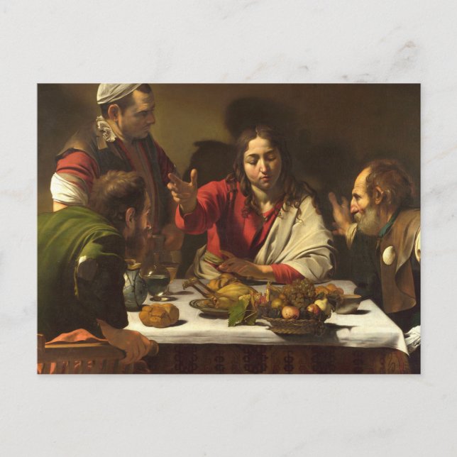 Abendessen bei Emmaus - Caravaggio Postkarte (Vorderseite)