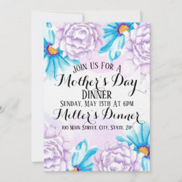 Abendessen der Mutter mit Aquarellfarben Einladung