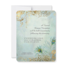 Abendessen Empfang Peacock Feathers Elegante Hochz