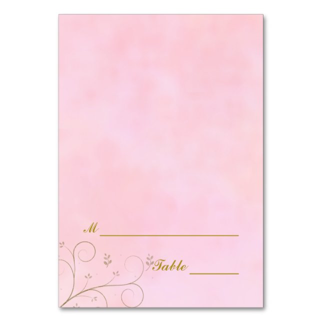 Abendessen Festlichkeiten Platzkarten | Rosa Set Tischnummer (Vorderseite)