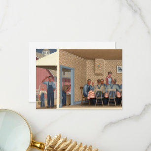 Abendessen für Schwellen von Grant Wood Dankeskarte
