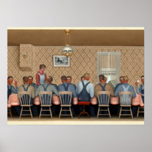 Abendessen für Schwellen von Grant Wood Poster