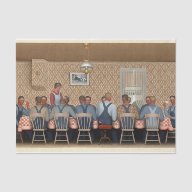Abendessen für Schwellen von Grant Wood Seidenpapier (Vorderseite)