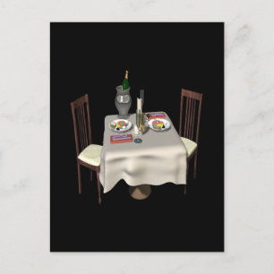 Abendessen für zwei postkarte