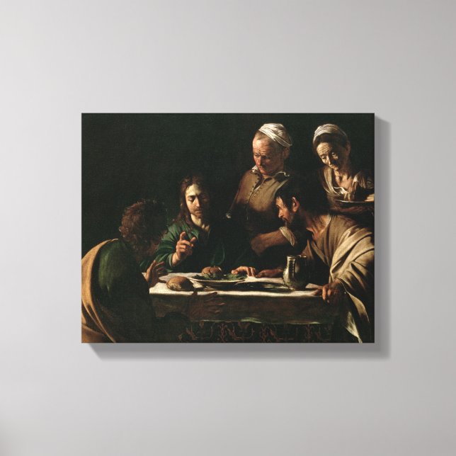 Abendessen im Emmaus, 1606 Leinwanddruck (Vorderseite)