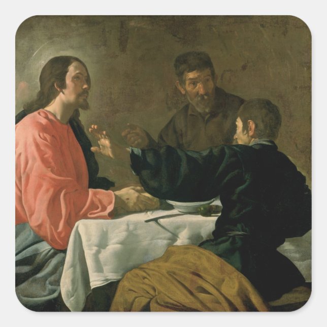 Abendessen im Emmaus, 1620 Quadratischer Aufkleber (Vorderseite)