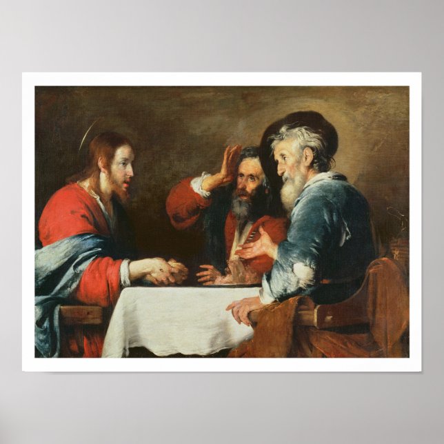 Abendessen im Emmaus (Öl auf Leinwand) 2 Poster (Vorne)