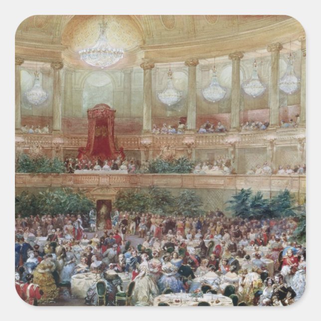 Abendessen im Salle des Spectacles am Quadratischer Aufkleber (Vorderseite)