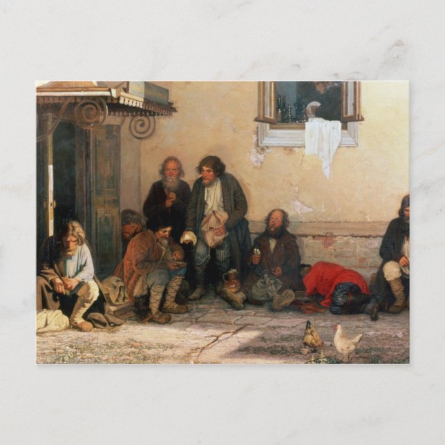 Abendessen im Zemstvo, 1872 Postkarte (Vorderseite)