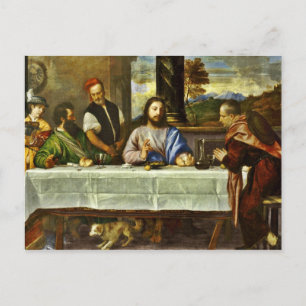 Abendessen in Emmaus mit Freunden Postkarte