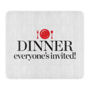 Abendessen jeder eingeladen schneidebrett