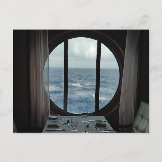 Abendessen mit Blick auf den Ozean Postkarte (Vorderseite)