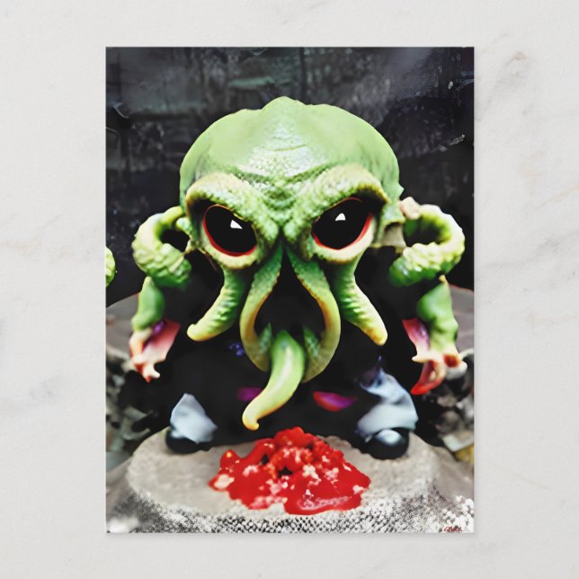 Abendessen mit Cthulhu Postkarte (Vorderseite)