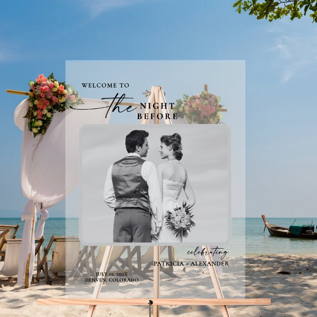 Abendessen mit Foto Hochzeit am Vorabend Acrylschild (Von Creator hochgeladen)