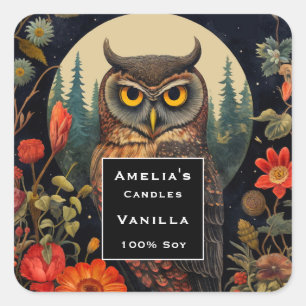 Abendessen mit Vollmond - Candle Business Quadratischer Aufkleber