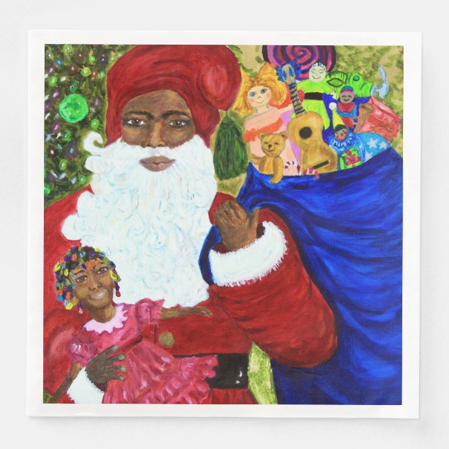 Abendessen Napkins - Weihnachtstisch tragen Schwar Serviette (Vorderseite)