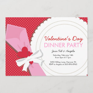 Abendessen-Party des Valentines Tages Einladung