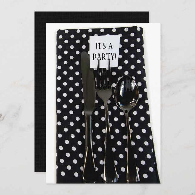 Abendessen Party einladen Einladung (Vorne/Hinten)