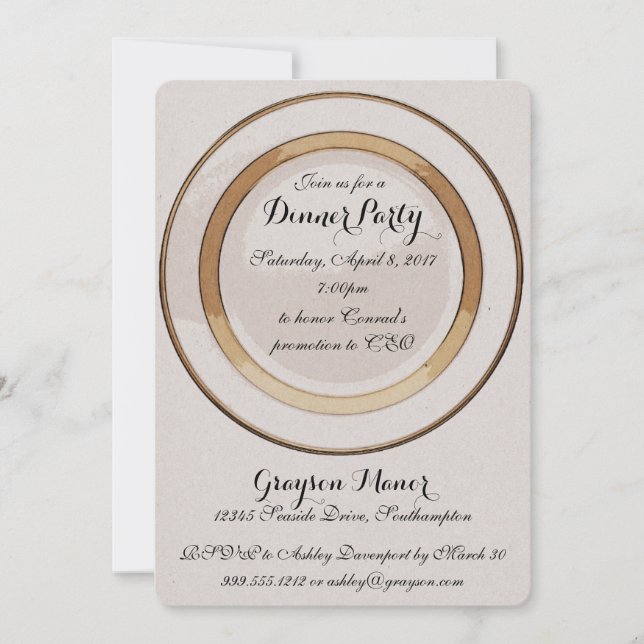 Abendessen Party Einladung (Vorderseite)