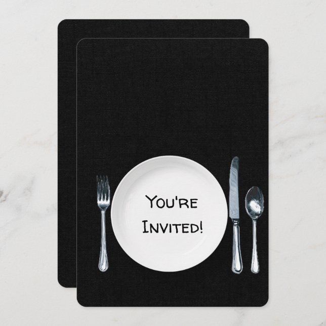 Abendessen Party Einladung (Vorne/Hinten)