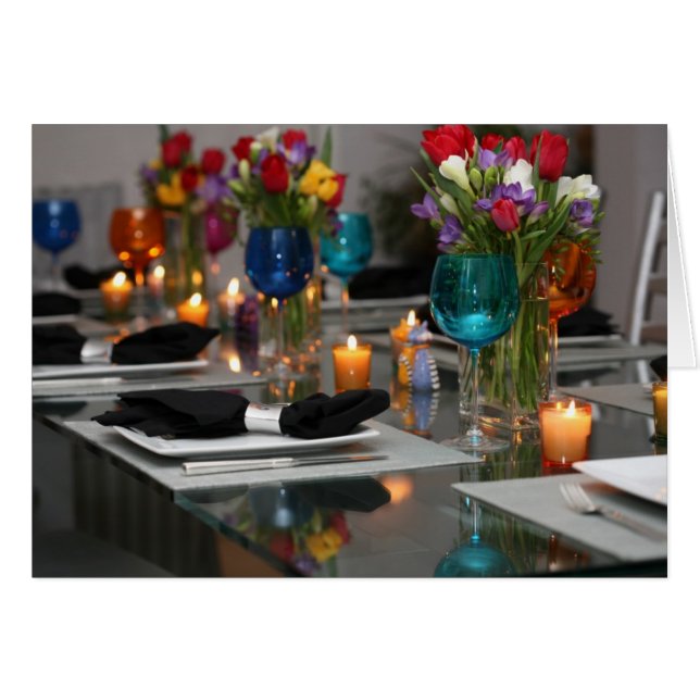 Abendessen-Party-leere Karte - besonders (Vorderseite (Horizontal))