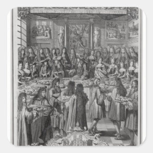 Abendessen von Louis XIV im Hotel de ville Quadratischer Aufkleber