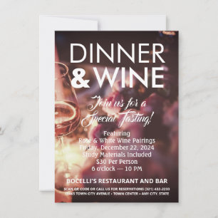 Abendessen & Weinverkostung Individuelle Flyer-Ein Einladung