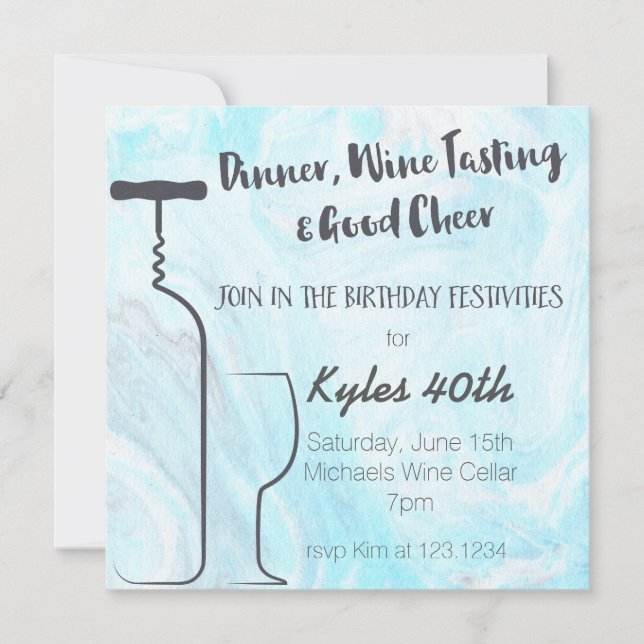 Abendessen, Weinverkostung und guter Leckerbissen (Vorderseite)