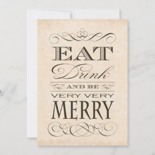 Abendessen zum Hochzeitstag Drink und sei fröhlich Einladung