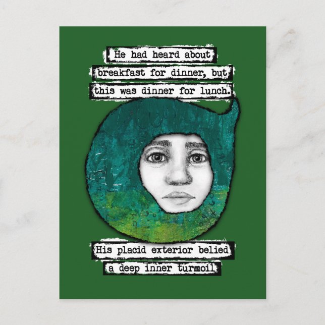Abendessen zum Mittagessen Postkarte (Vorderseite)