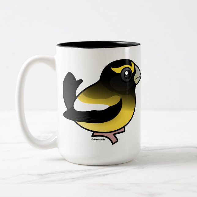 AbendGrosbeak Zweifarbige Tasse (Links)