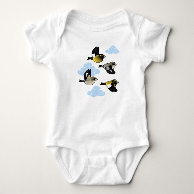 AbendGrosbeaks im Flug T-Shirt (Vorderseite)