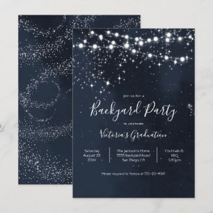 Abendhimmel Lichterkette Gartenparty Einladung