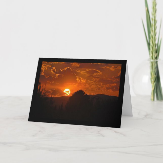 Abendlandschaft bei Sonnenuntergang Karte (Vorderseite)