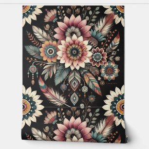 Abendliche Boho-Blüten Tapete